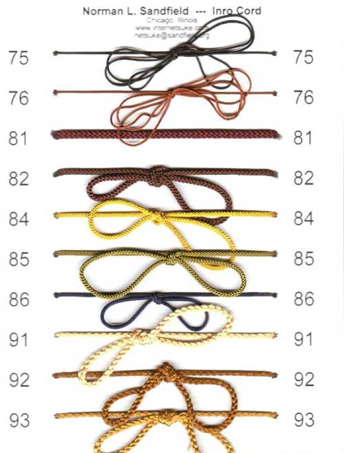 Inro Cord Swatches : 75-93